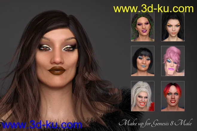 Drag Queen Outfit for Genesis 8 Males模型的图片8