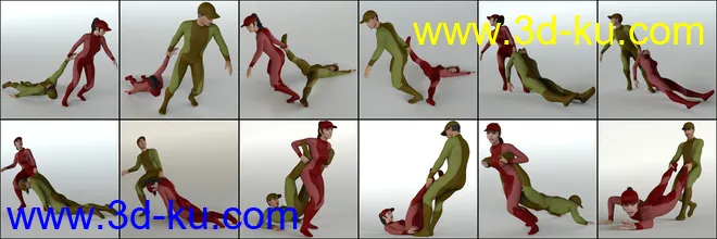 Dragging People Poses Volume 2 for Genesis 8模型的图片2