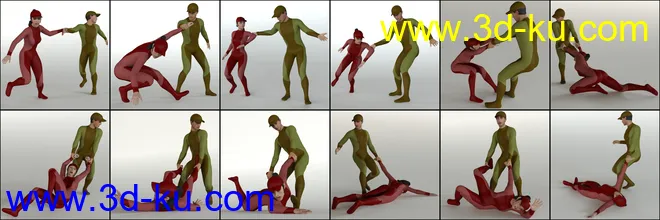 Dragging People Poses Volume 2 for Genesis 8模型的图片3