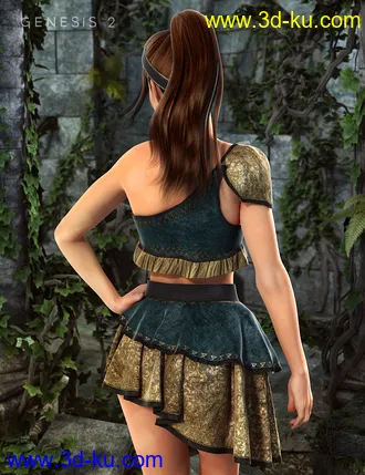 3D打印模型Druidic Princess Outfit for Genesis 2 Female(s)的图片