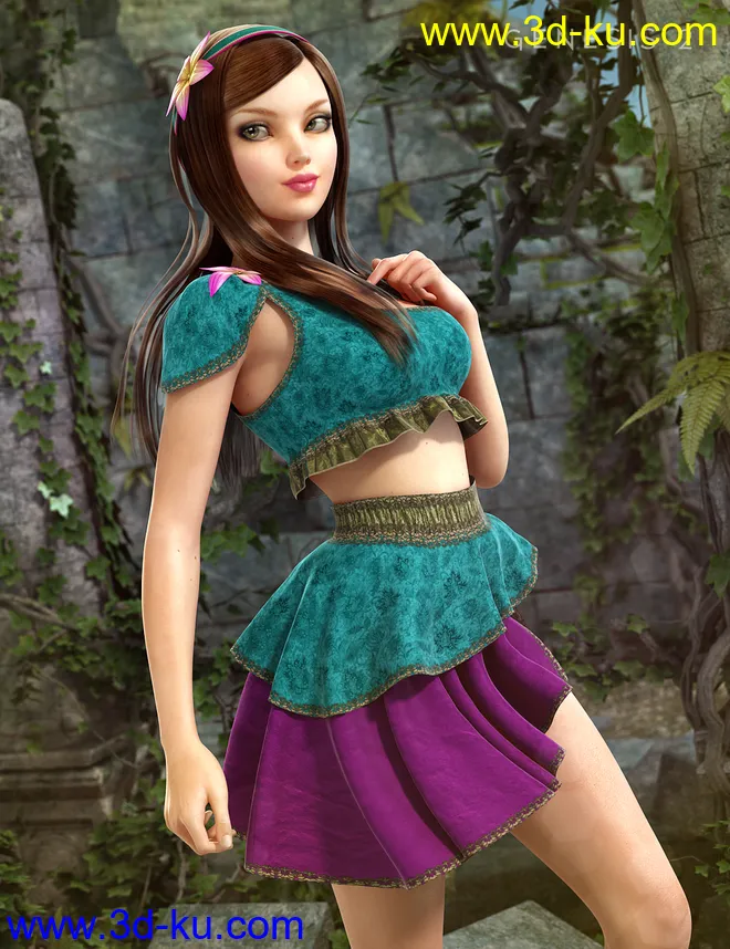 Druidic Princess Outfit Textures模型的图片5