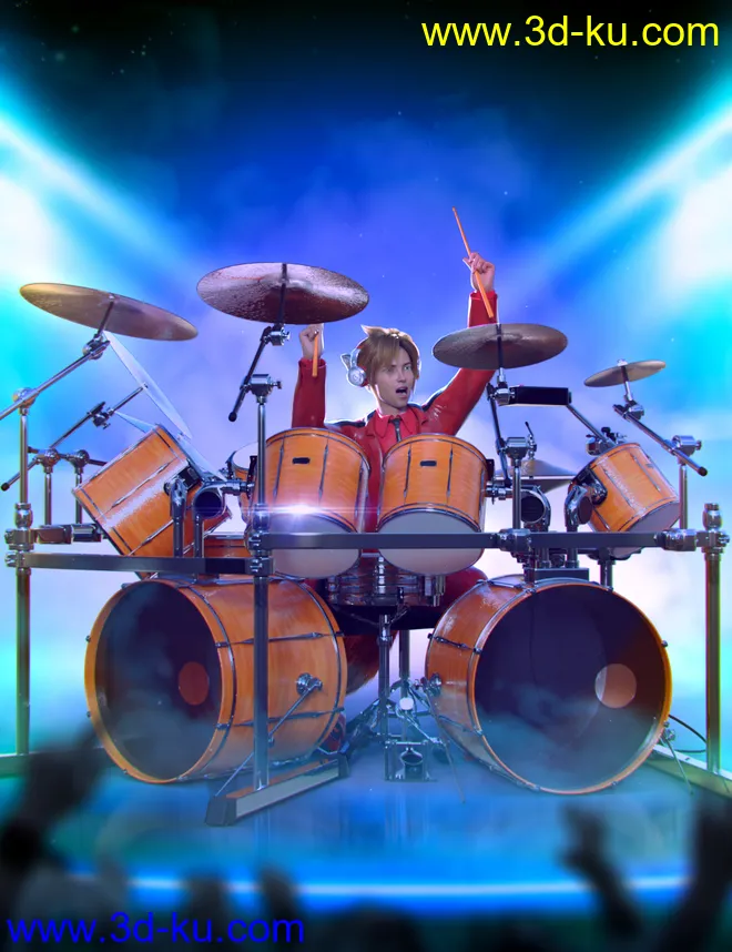 Drum Animations for Genesis 8.1 Male and Kota 8.1模型的图片1