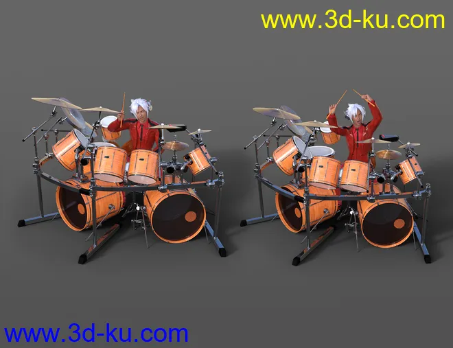 Drum Animations for Genesis 8.1 Male and Kota 8.1模型的图片4