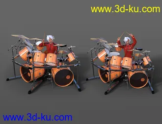 3D打印模型Drum Animations for Genesis 8.1 Male and Kota 8.1的图片
