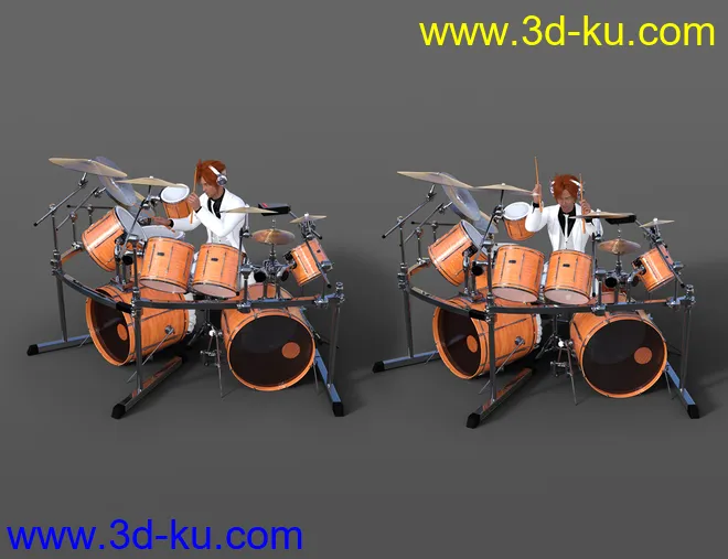 Drum Animations for Genesis 8.1 Male and Kota 8.1模型的图片5