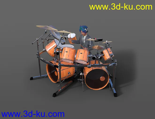 Drum Animations for Genesis 8.1 Male and Kota 8.1模型的图片6
