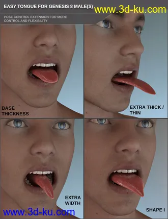 3D打印模型Easy Tongue for Genesis 8 Male(s)的图片
