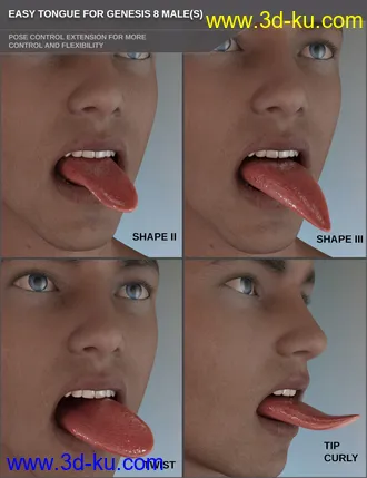 3D打印模型Easy Tongue for Genesis 8 Male(s)的图片