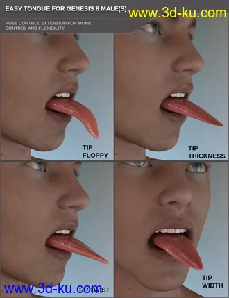 3D打印模型Easy Tongue for Genesis 8 Male(s)的图片