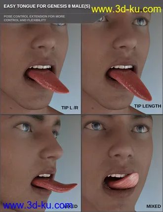 3D打印模型Easy Tongue for Genesis 8 Male(s)的图片