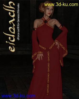3D打印模型Eideadh dForce outfit for Genesis 8 Female(s)的图片