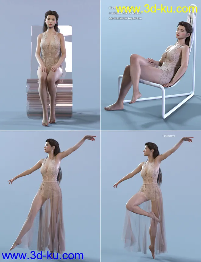 Elegant & Essential Poses, Props & Expressions for Genesis 8 Female模型的图片6