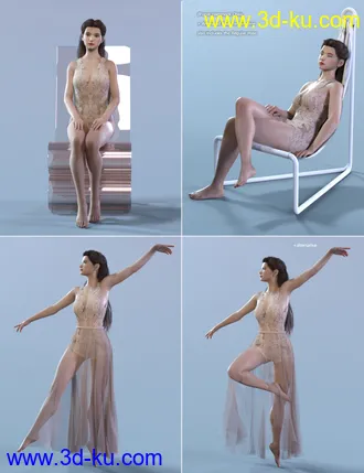 3D打印模型Elegant & Essential Poses, Props & Expressions for Genesis 8 Female的图片