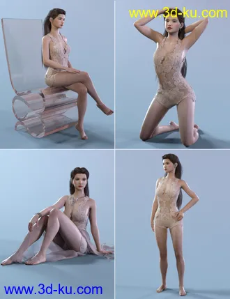 3D打印模型Elegant & Essential Poses, Props & Expressions for Genesis 8 Female的图片