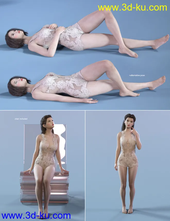 Elegant & Essential Poses, Props & Expressions for Genesis 8 Female模型的图片8