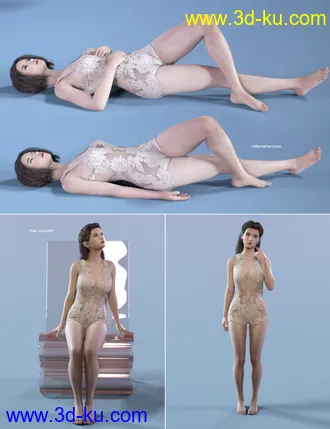 3D打印模型Elegant & Essential Poses, Props & Expressions for Genesis 8 Female的图片
