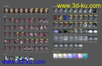 3D打印模型Elegant & Essential Poses, Props & Expressions for Genesis 8 Female的图片