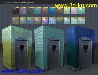 3D打印模型Embossed Art Deco Wallpaper Shaders的图片
