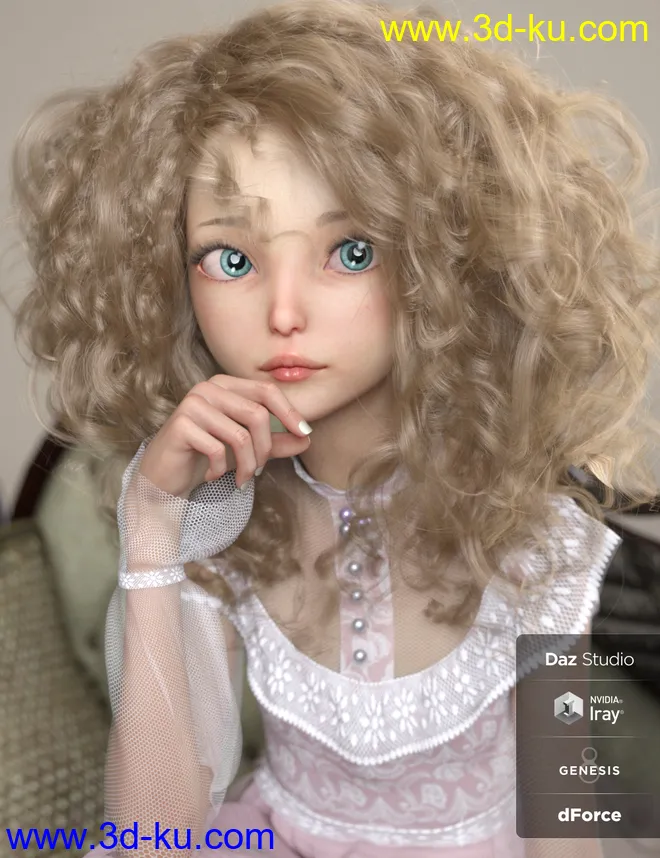 Emmy Lou and Her Dress for Genesis 8 Female模型的图片1