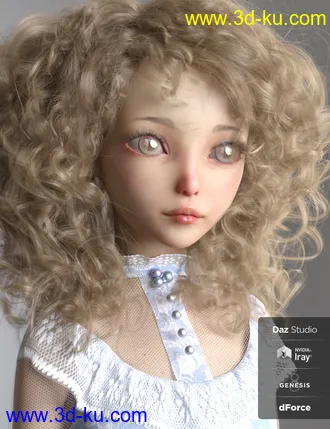 3D打印模型Emmy Lou and Her Dress for Genesis 8 Female的图片