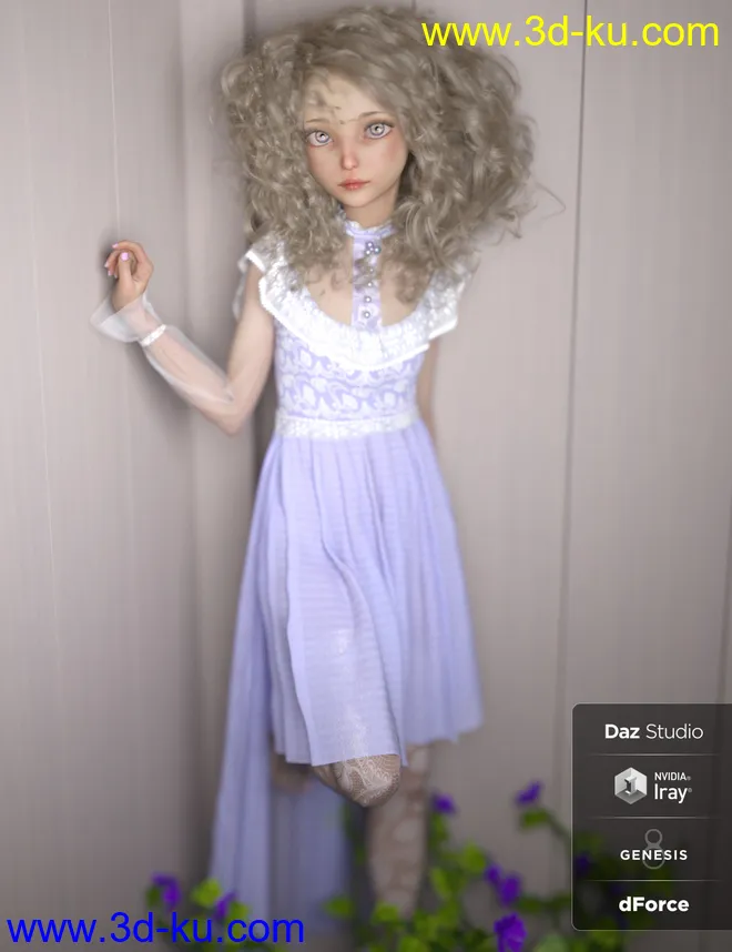 Emmy Lou and Her Dress for Genesis 8 Female模型的图片6