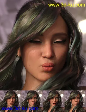 3D打印模型Emotional Response - Mix and Match Expressions for Genesis 8.1 Female的图片