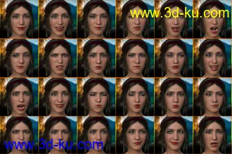 3D打印模型Emotional Response - Mix and Match Expressions for Genesis 8.1 Female的图片