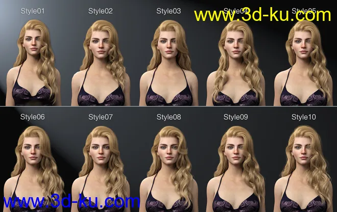 Ethel Hair for Genesis 8 and 8.1 Female模型的图片8