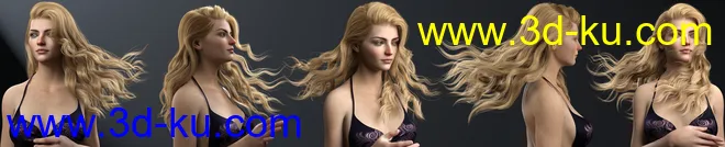 Ethel Hair for Genesis 8 and 8.1 Female模型的图片9