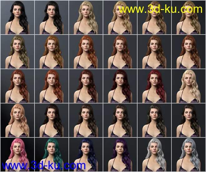 Ethel Hair for Genesis 8 and 8.1 Female模型的图片10