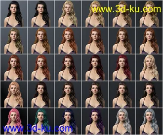 3D打印模型Ethel Hair for Genesis 8 and 8.1 Female的图片