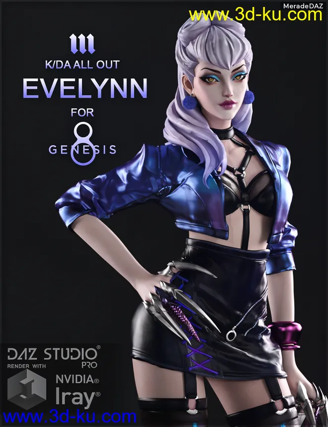 Evelynn KDA ALL OUT for Genesis 8 and 8.1 Female模型的图片1