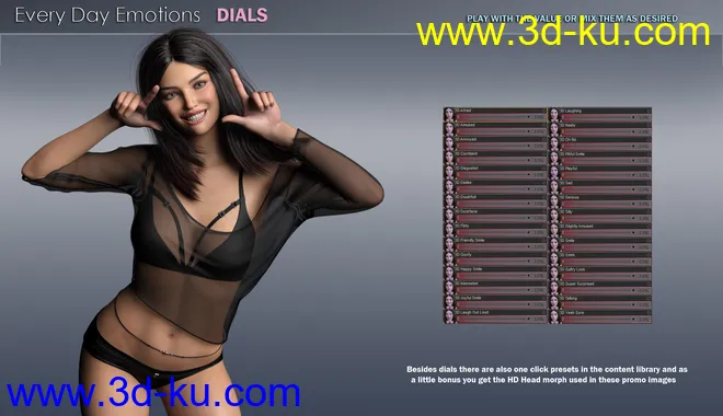 Every Day Emotions for Genesis 8.1 Female模型的图片8