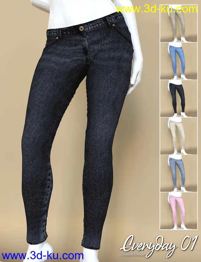 Everyday 01 dForce Clothing Set for Genesis 8 Female模型的图片3