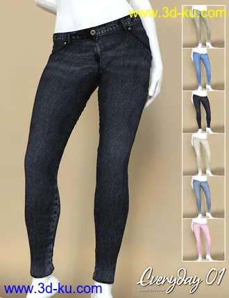 3D打印模型Everyday 01 dForce Clothing Set for Genesis 8 Female的图片