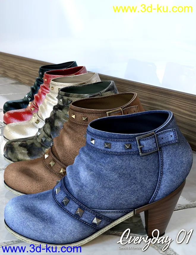 Everyday 01 dForce Clothing Set for Genesis 8 Female模型的图片5