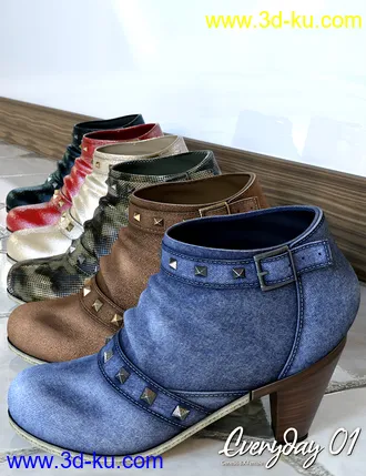 3D打印模型Everyday 01 dForce Clothing Set for Genesis 8 Female的图片