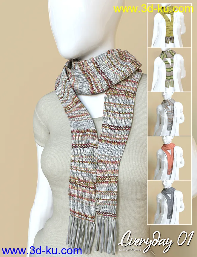 Everyday 01 dForce Clothing Set for Genesis 8 Female模型的图片6