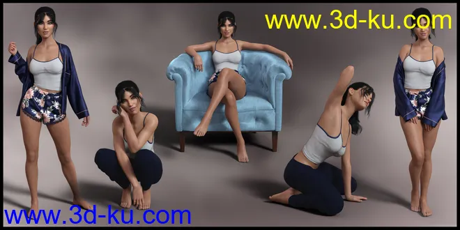 Exhibit Poses for Genesis 8.1 Female模型的图片3