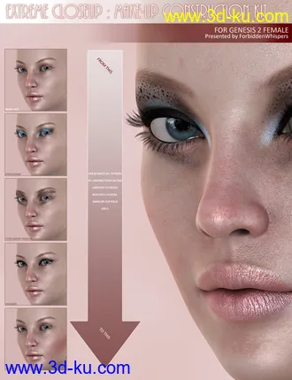 3D打印模型Extreme Closeup - Makeup for Genesis 2 Female(s)的图片