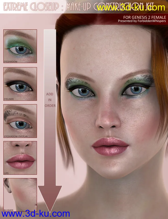 Extreme Closeup - Makeup for Genesis 2 Female(s)模型的图片2