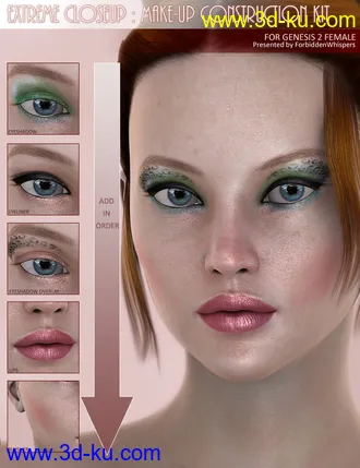 3D打印模型Extreme Closeup - Makeup for Genesis 2 Female(s)的图片