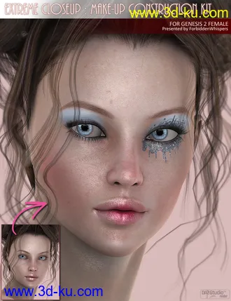 3D打印模型Extreme Closeup - Makeup for Genesis 2 Female(s)的图片