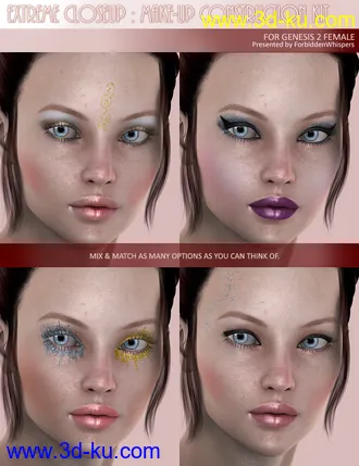 3D打印模型Extreme Closeup - Makeup for Genesis 2 Female(s)的图片