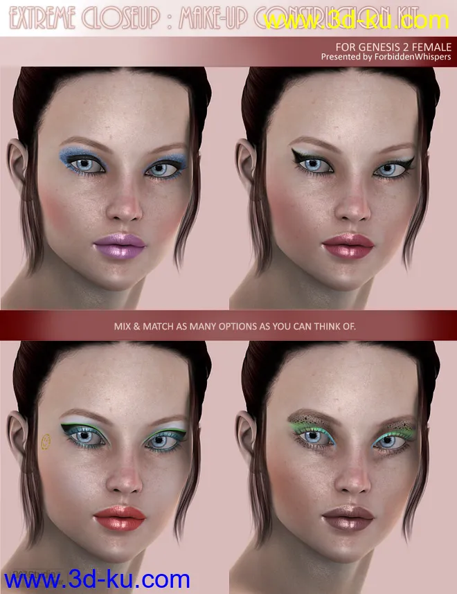 Extreme Closeup - Makeup for Genesis 2 Female(s)模型的图片9