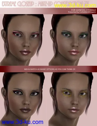 3D打印模型Extreme Closeup - Makeup for Genesis 2 Female(s)的图片