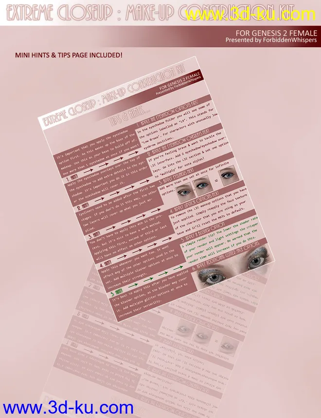 Extreme Closeup - Makeup for Genesis 2 Female(s)模型的图片12