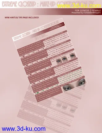 3D打印模型Extreme Closeup - Makeup for Genesis 2 Female(s)的图片