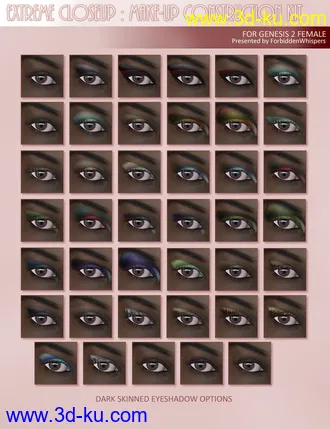 3D打印模型Extreme Closeup - Makeup for Genesis 2 Female(s)的图片