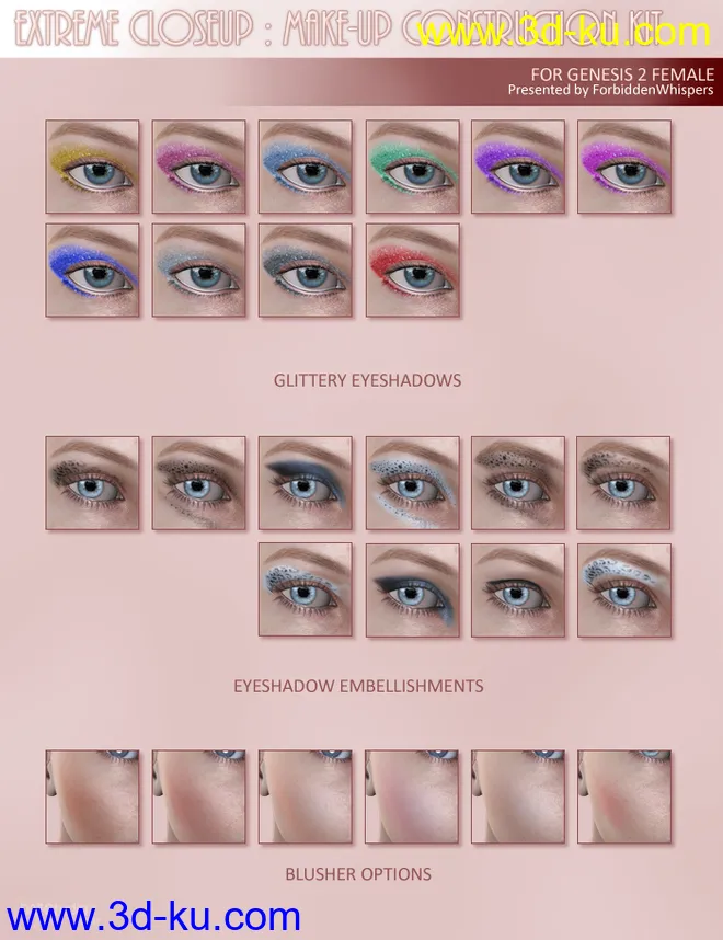 Extreme Closeup - Makeup for Genesis 2 Female(s)模型的图片16